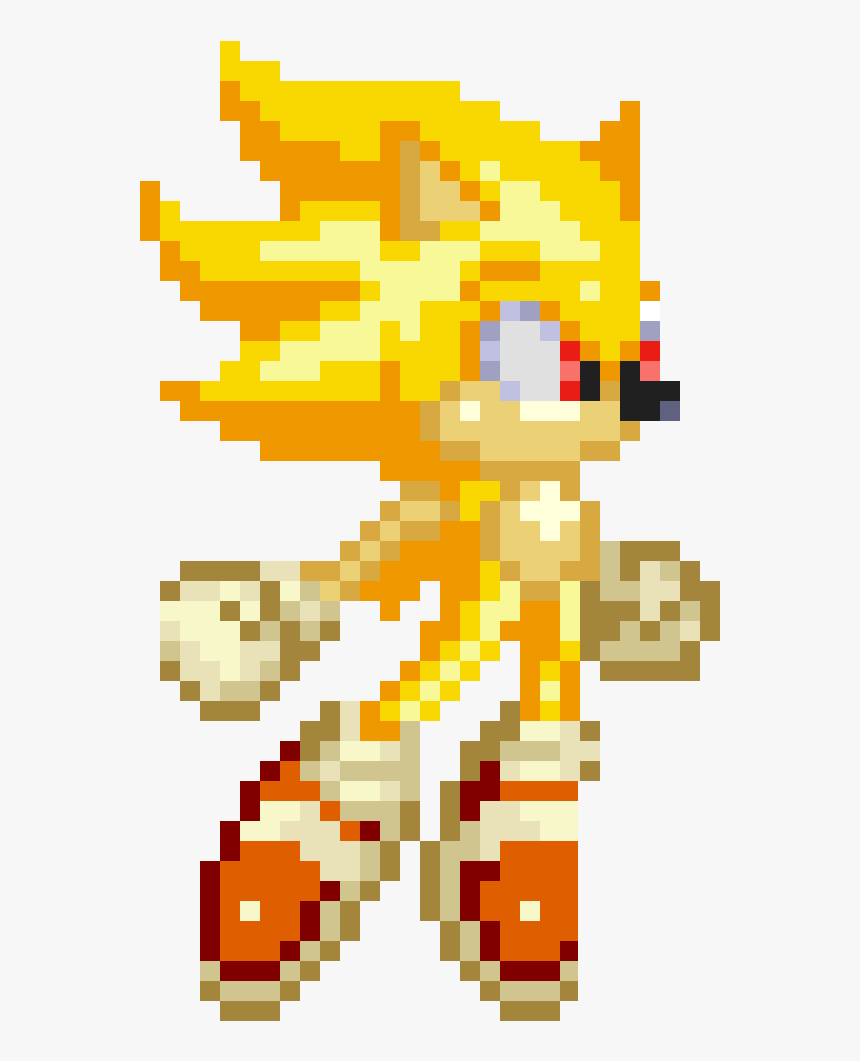 Sonic Sprite Png Clip Art - Super Sonic The Hedgehog Sprite, Transparent Png, Free Download