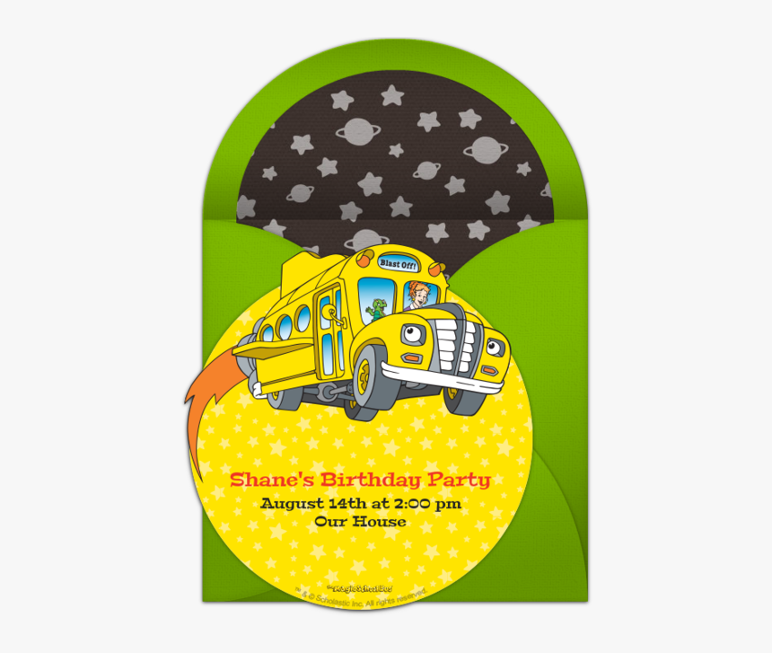 Magic School Bus Invitations, HD Png Download, Free Download