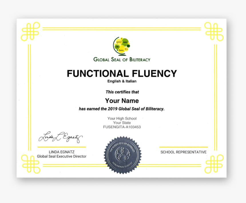 Gsb Functional Fluency Award Mockup Drop Shadow - Global Seal Of Biliteracy, HD Png Download, Free Download
