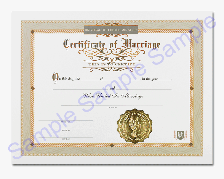 Classic Marriage Certificate - Ohio Marriage License, HD Png Download, Free Download
