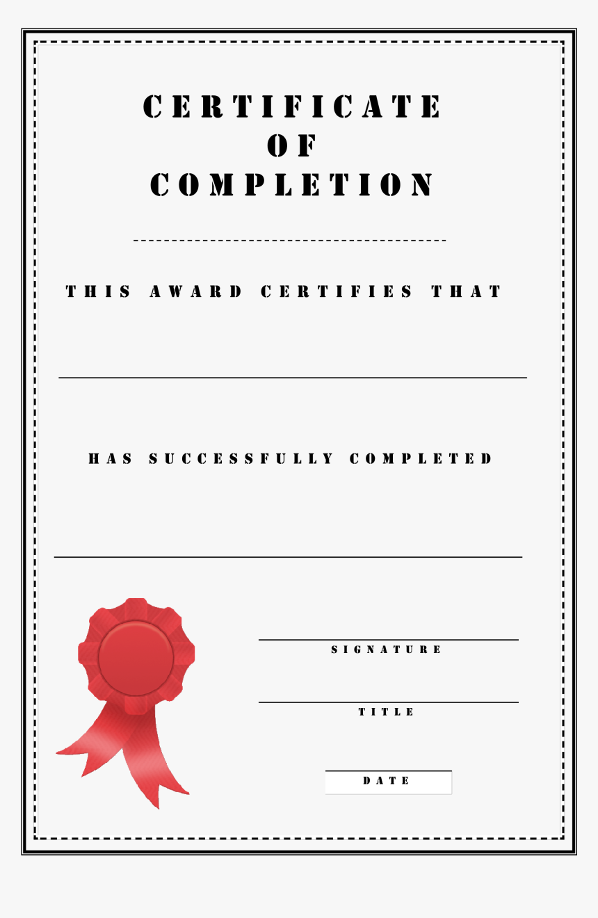 Microsoft Certificate Templates - Certificate Of Completion, HD Png Download, Free Download