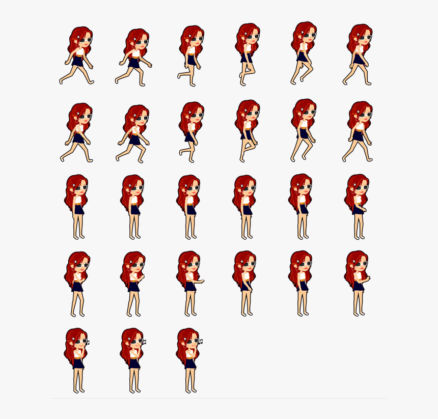 Sprite Sheet Png Girl, Transparent Png, Free Download