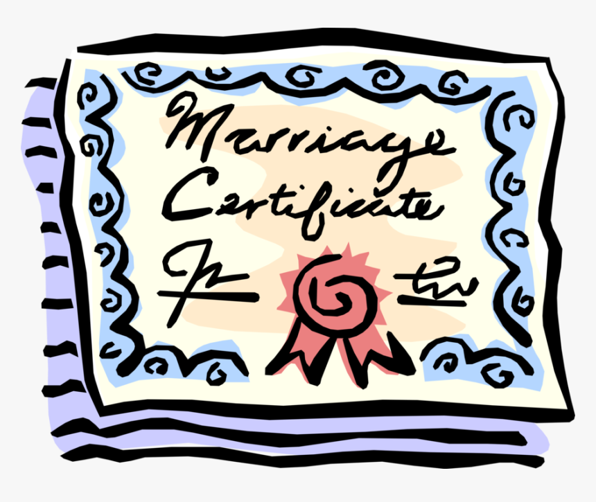 Vector Illustration Of Marriage Certificate Official - Marriage License Clipart, HD Png Download, Free Download