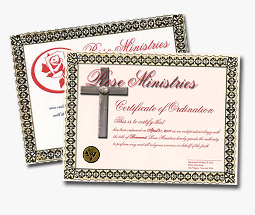 Ordination Certificate, HD Png Download, Free Download