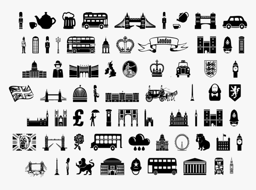 England Icons, Silhouettes, London, Queen Elizabeth, HD Png Download, Free Download