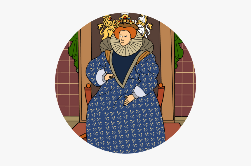 Queen Elizabeth 1 - Cartoon, HD Png Download - kindpng