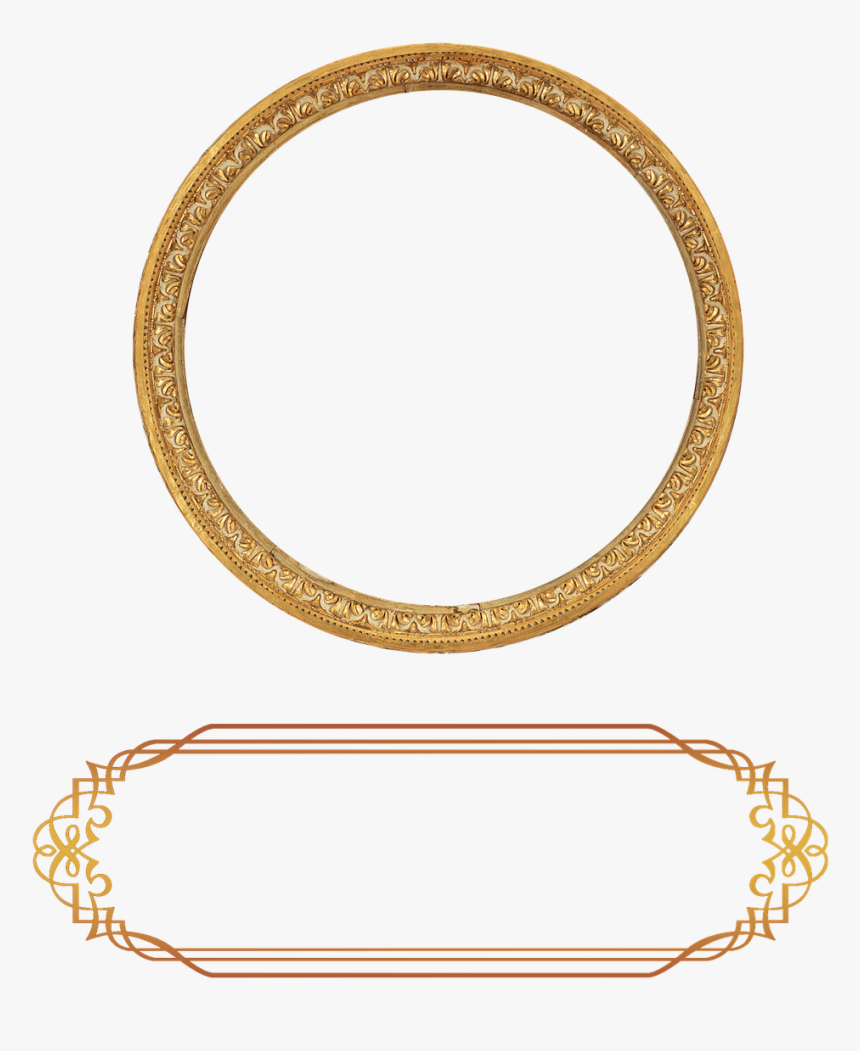 Frame Redonda Dourada Fundo Transparente - Moldura Dourada Png, Png Download, Free Download