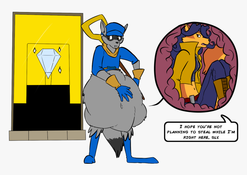Bad Thinking Racoon - Sly Cooper Carmelita Vore, HD Png Download, Free Download