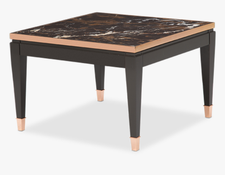 Rose Gold Trim Black Square Marble Top End Table Ma - Coffee Table, HD Png Download, Free Download