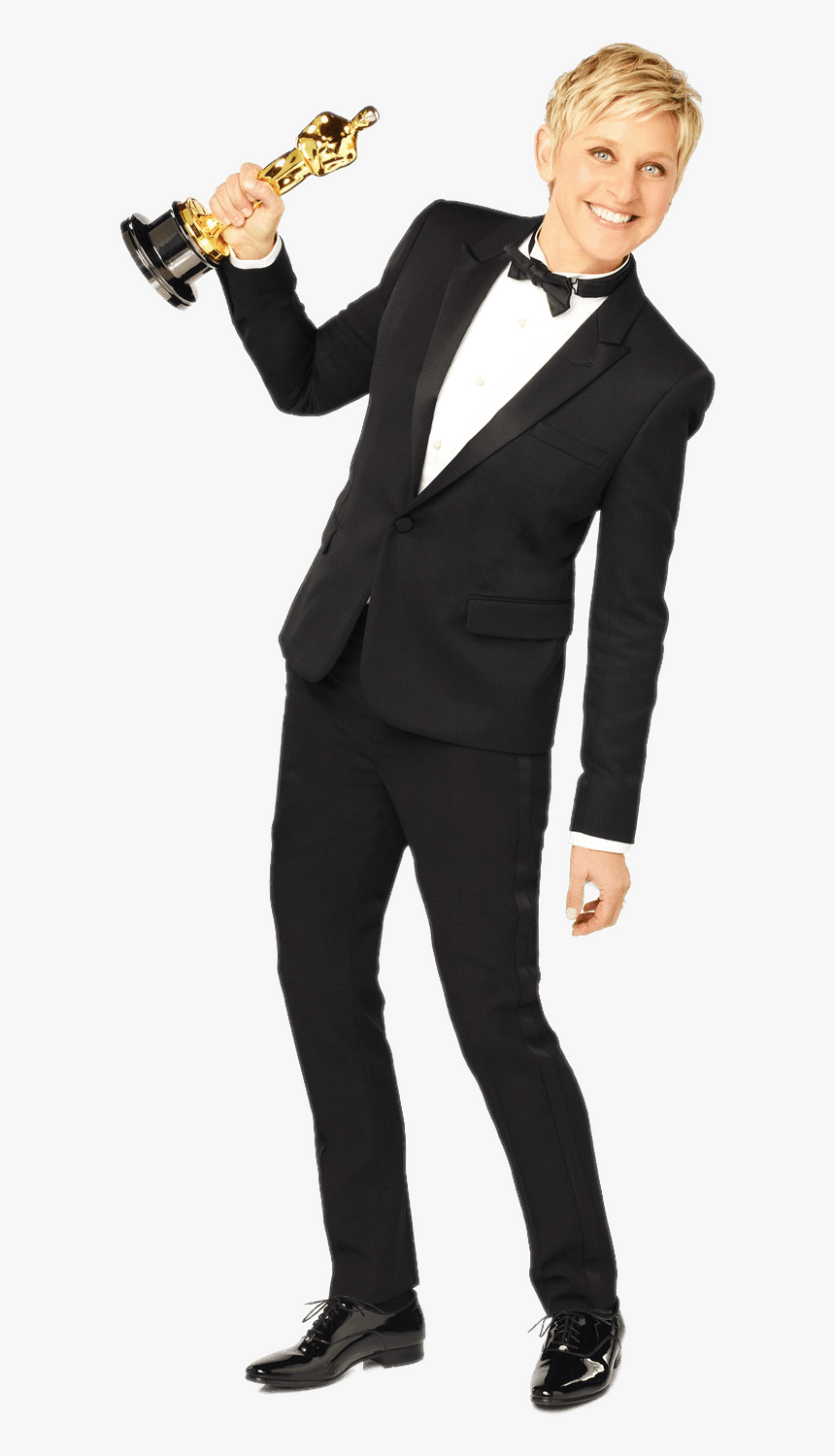 Ellen Degeneres Holding Oscar - Ellen Degeneres 2014 Oscar, HD Png Download, Free Download