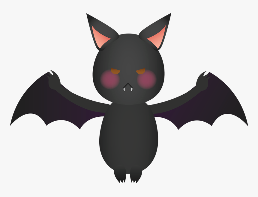 Whiskers Bat Cat Clip Art - Cartoon, HD Png Download, Free Download