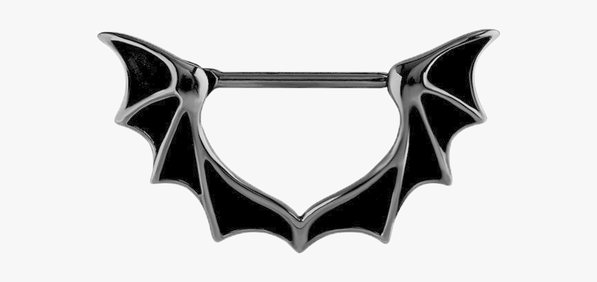 Black Steel Bat Wing Nipple Clicker - Gothic Nipple Piercing Jewelry, HD Png Download, Free Download