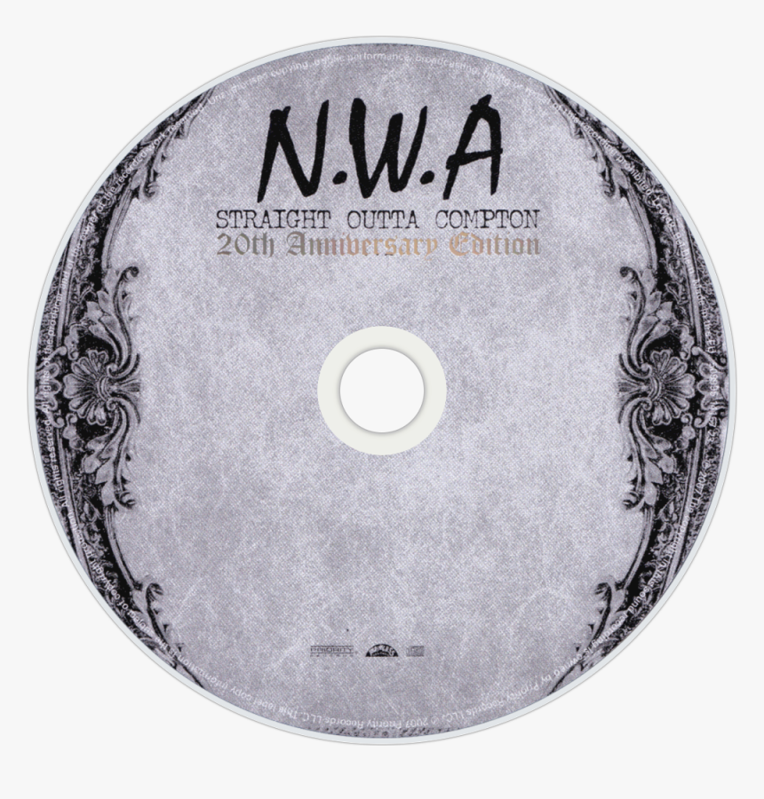 A Straight Outta Compton Cd Disc Image - Nwa Straight Outta Compton 20th Anniversary Edition, HD Png Download, Free Download