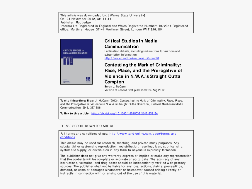 Critical Studies In Media Communication, HD Png Download, Free Download