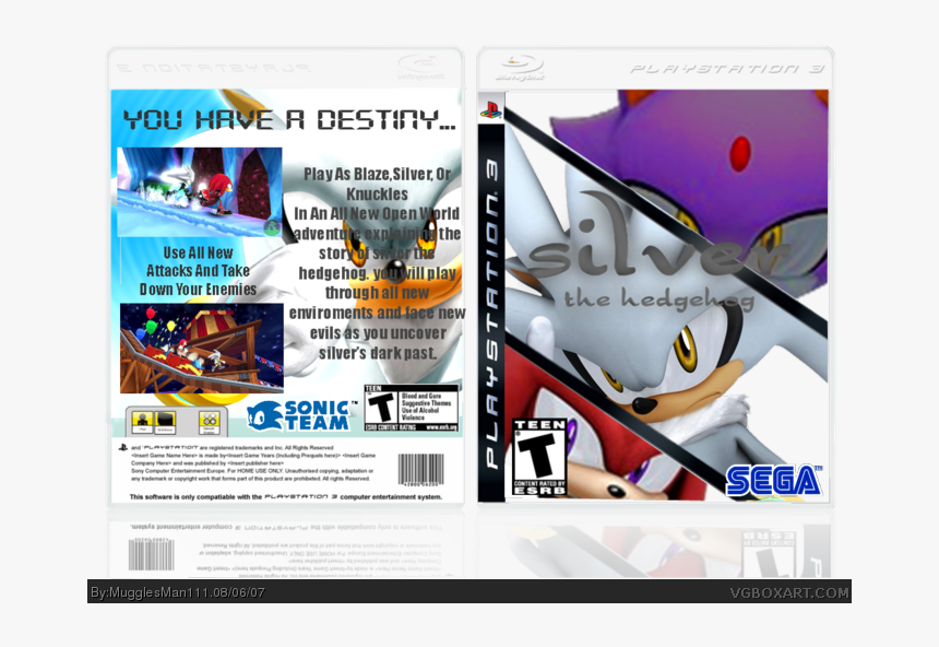 Silver The Hedgehog Box Art Cover - Silver The Hedgehog You, HD Png Download, Free Download