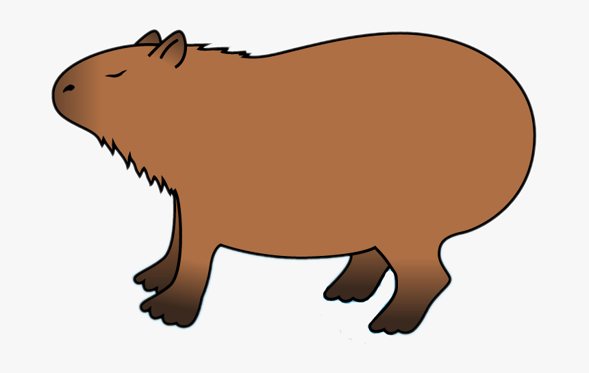 Transparent Capybara Clipart - Capybara Cartoon Transparent, HD Png Download, Free Download