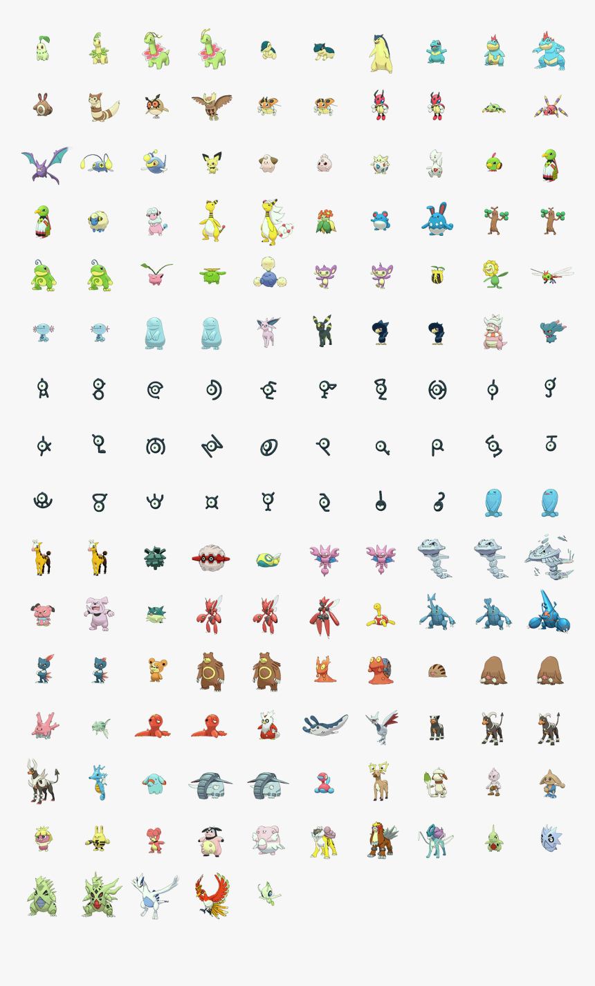 Generation Pokedex Png 6th Generation Pokedex - Complete Johto Region Pokedex, Transparent Png, Free Download