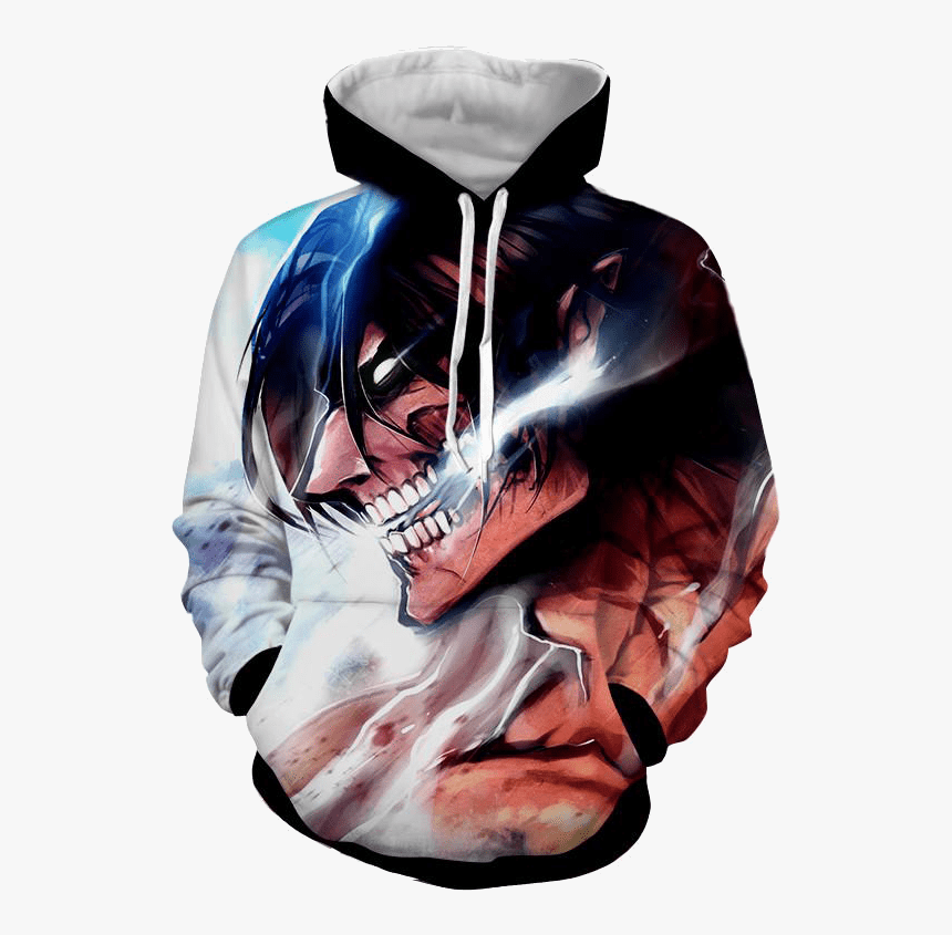 Attack On Titan 3d Printed Eren Titan Face Hoodie - Attack On Titan, HD Png Download, Free Download