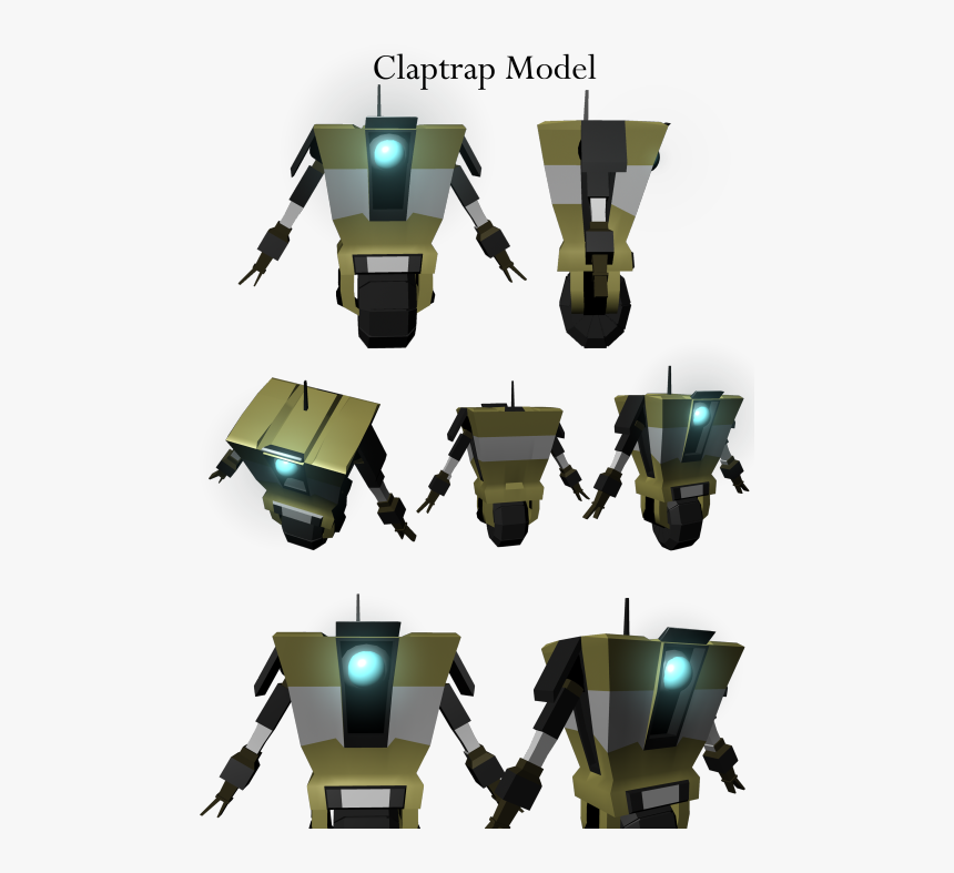 Quick Model Of Claptrap From Borderlands - Illustration, HD Png Download, Free Download