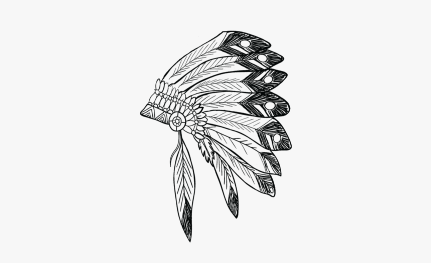 Apache Drawing Ink - Apache Feather Drawing, HD Png Download, Free Download