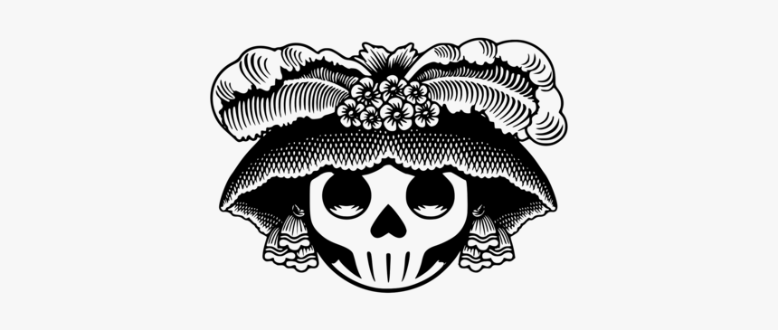 Skull,monochrome Photography,automotive Design - Catrina Png, Transparent Png, Free Download