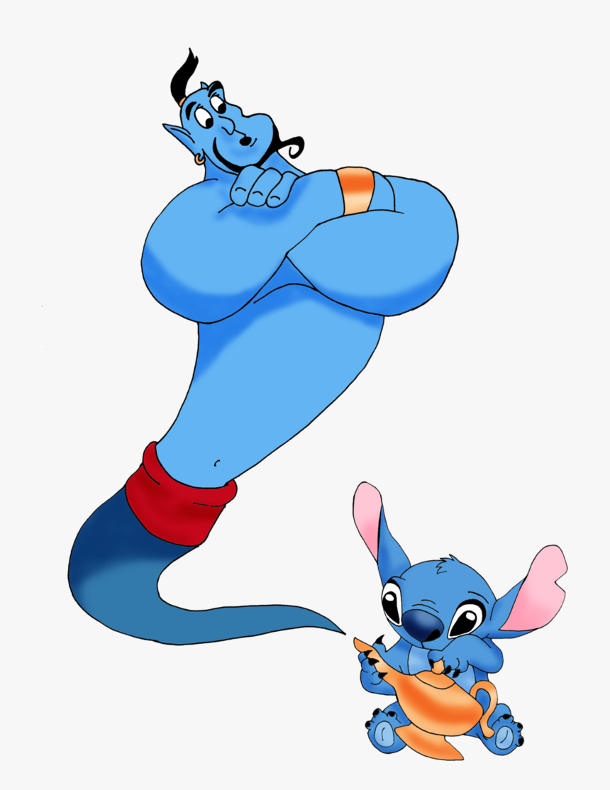 Genie Drawing Park Disney - Lilo And Stitch Stitch And Angel Png, Transparent Png, Free Download