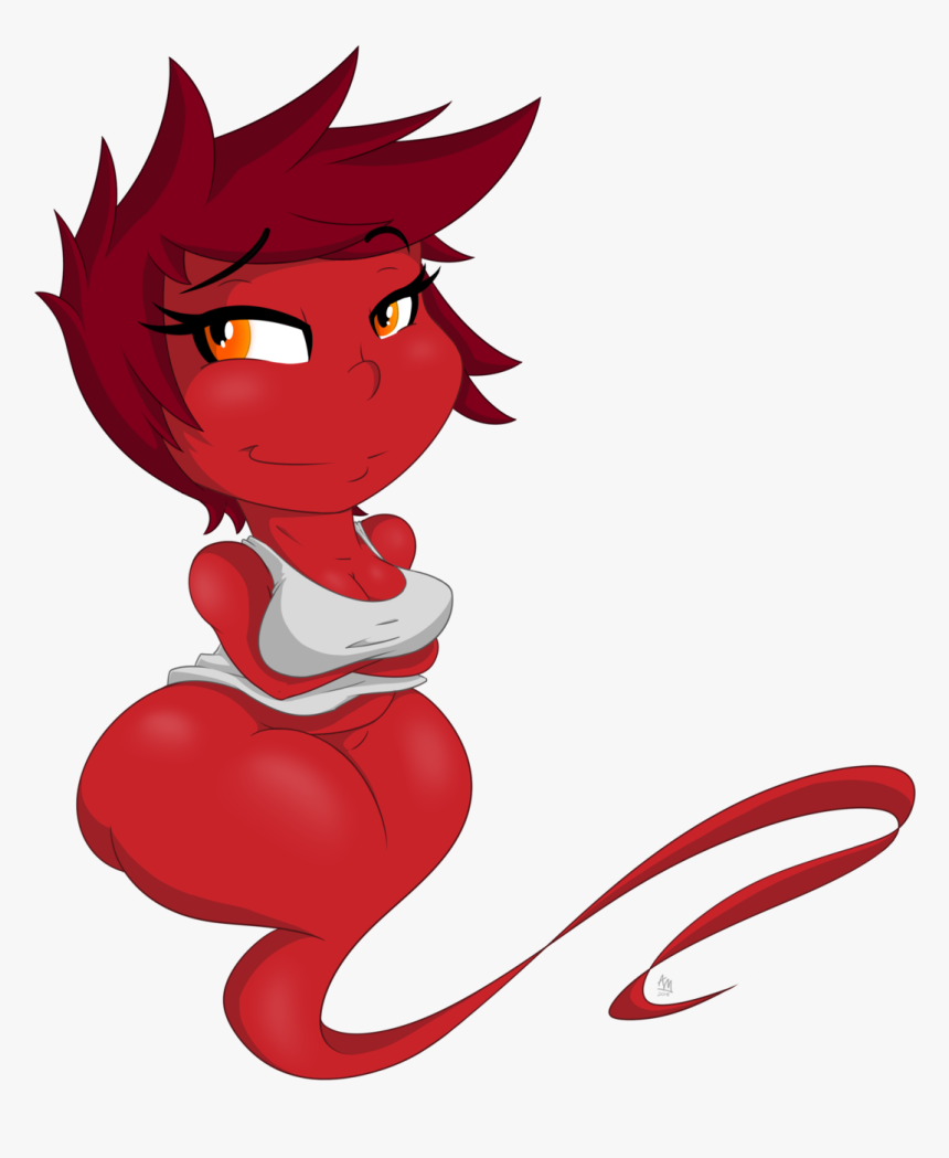 Zibah - Red Genie - Cartoon, HD Png Download, Free Download