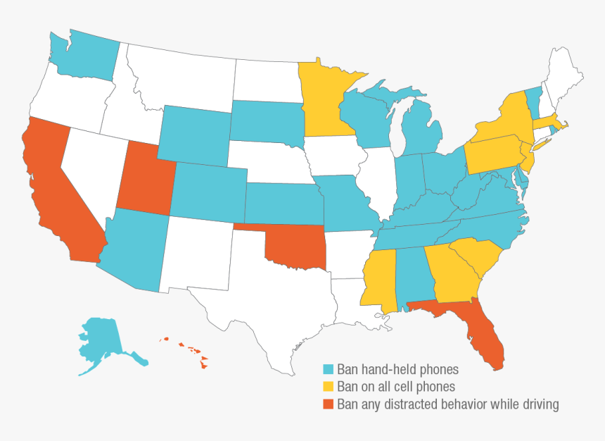 Map Of Cell Phone Bans - Democratic Vs Republican Counties, HD Png Download, Free Download