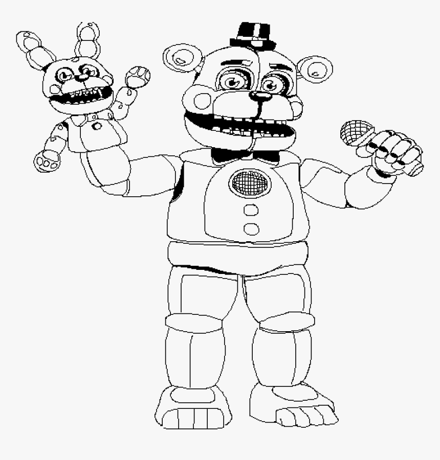 Black And White Funtime Freddy, HD Png Download, Free Download