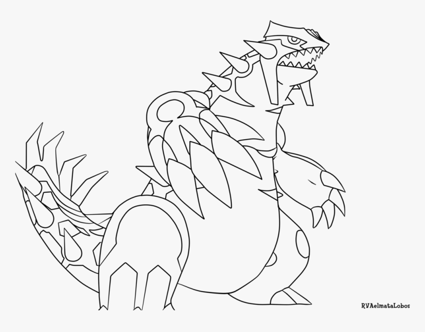 Primal Groudon Pokemon Coloring Pages Sketch Coloring - Pokemon Coloring Pages Primal Groudon, HD Png Download, Free Download