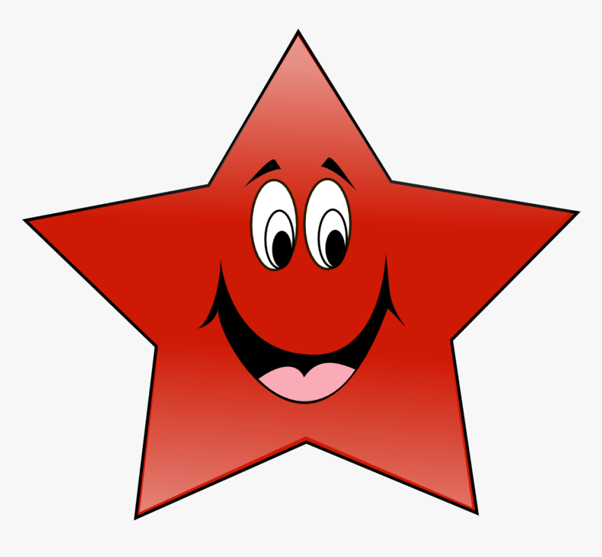 Estrela Do Pt Sorindo - Happy Red Star Clipart, HD Png Download, Free Download