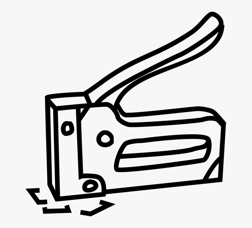 Vector Illustration Of Staple Gun Or Powered Stapler - Staple Gun Clip Art, HD Png Download, Free Download