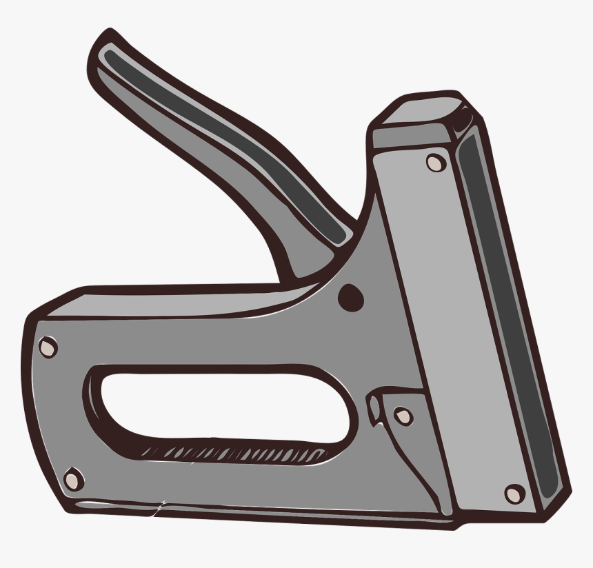 Stapler, Office, Gray, Tool, Supplies, Construction - Staple Gun Clipart, HD Png Download, Free Download