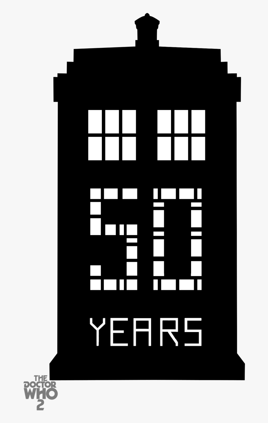 Doctor Tardis Silhouette Logo Dalek - Doctor Who 50 Years Logo Png, Transparent Png, Free Download