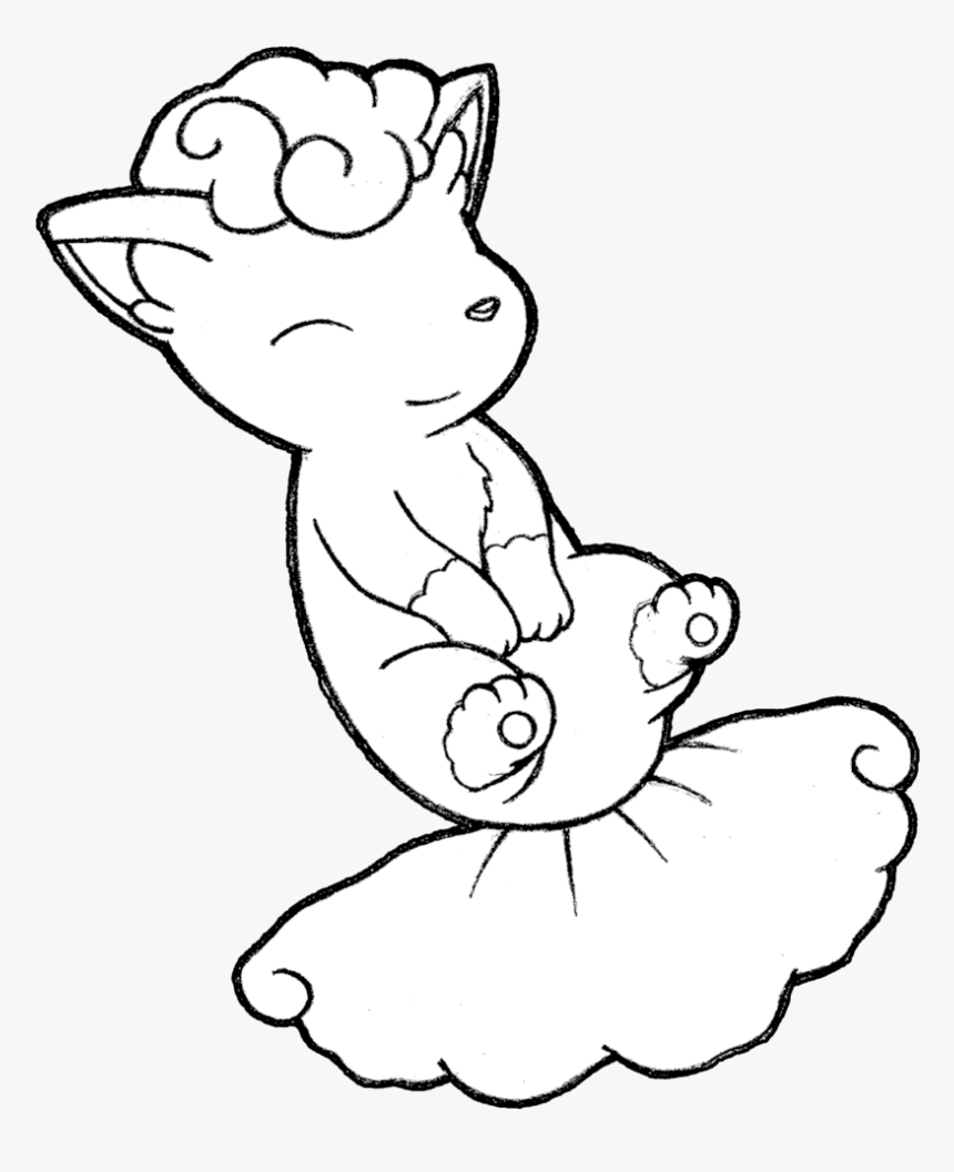 Vulpix Lineart Drawing For Free Download - Line Art, HD Png Download, Free Download