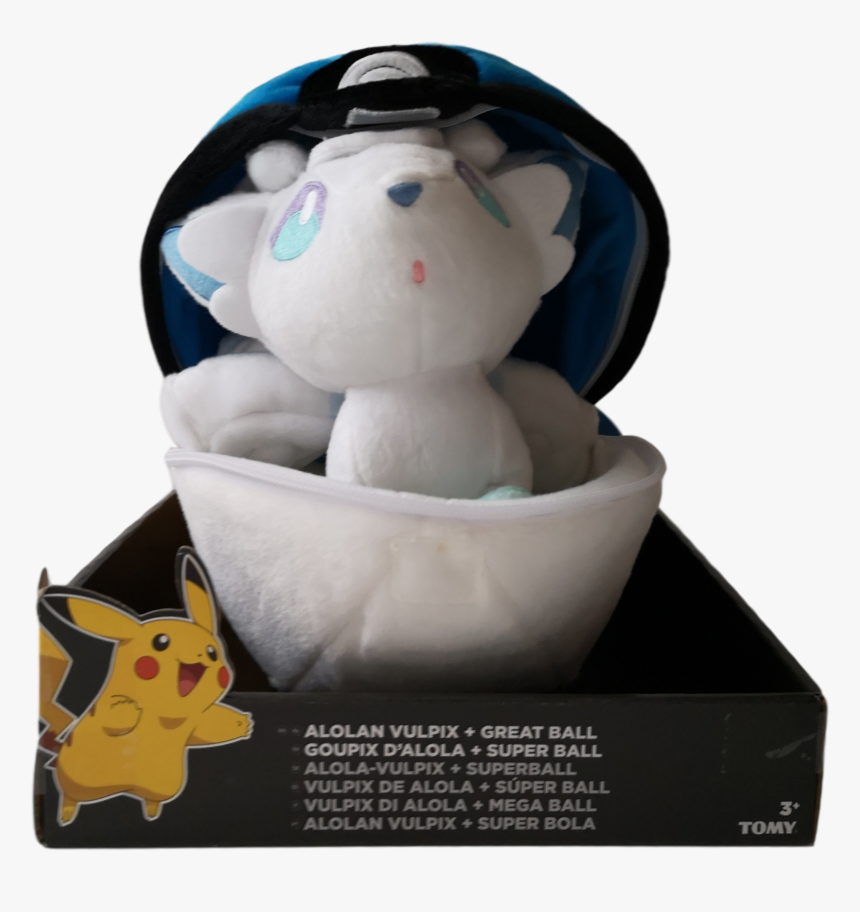 Tomy Pokemon Clip N Carry Pokeball Alolan Vulpix & - Stuffed Toy, HD Png Download, Free Download