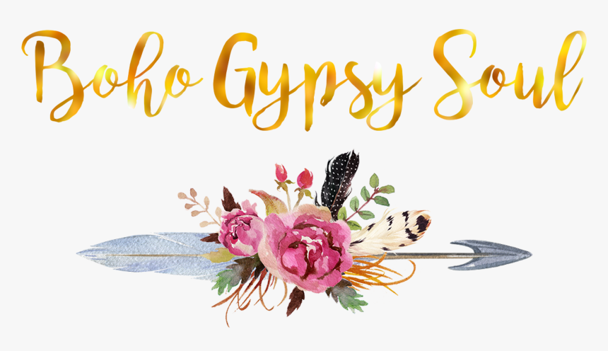 Boho Gypsy Soul Arrow Arrows Flowers Freetoedit - Watercolor Flower And Feathers, HD Png Download, Free Download