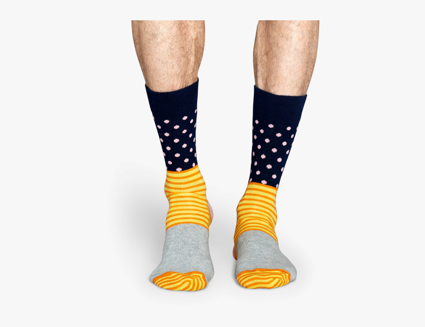 Hs Stripe Dot Grey/yellow/pink - Sock, HD Png Download, Free Download