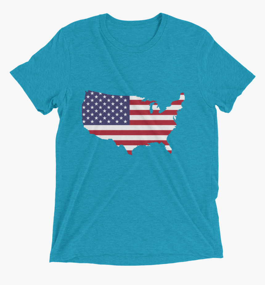Short Sleeve T-shirt With Us Flag On Star Design - T-shirt, HD Png Download, Free Download