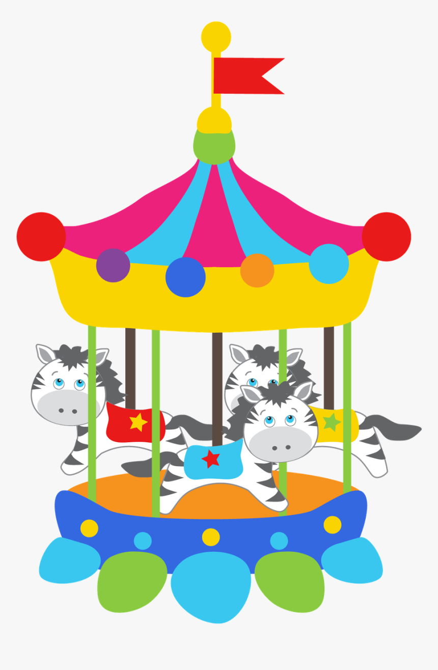 Amusement Clipart Baby Carousel - Cute Circus Baby Animals Clipart, HD Png Download, Free Download