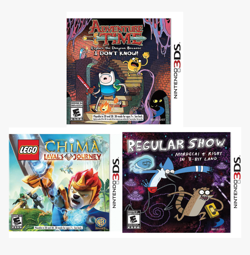 Nintendo 3ds Action Value Pack With 3 Games & Bonus - Nintendo 3ds Adventure Time, HD Png Download, Free Download