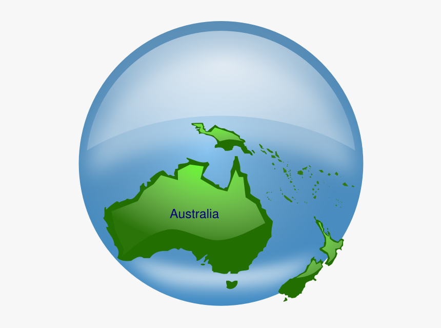 Transparent Collaboration Clipart - World With Australia Cartoon, HD Png Download, Free Download