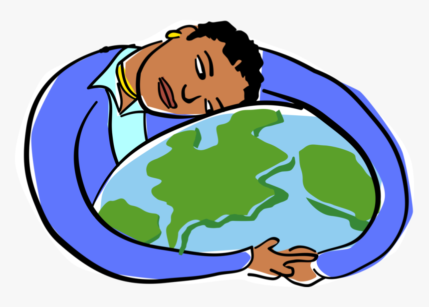 Vector Illustration Of Woman Embracing The Globe, HD Png Download, Free Download