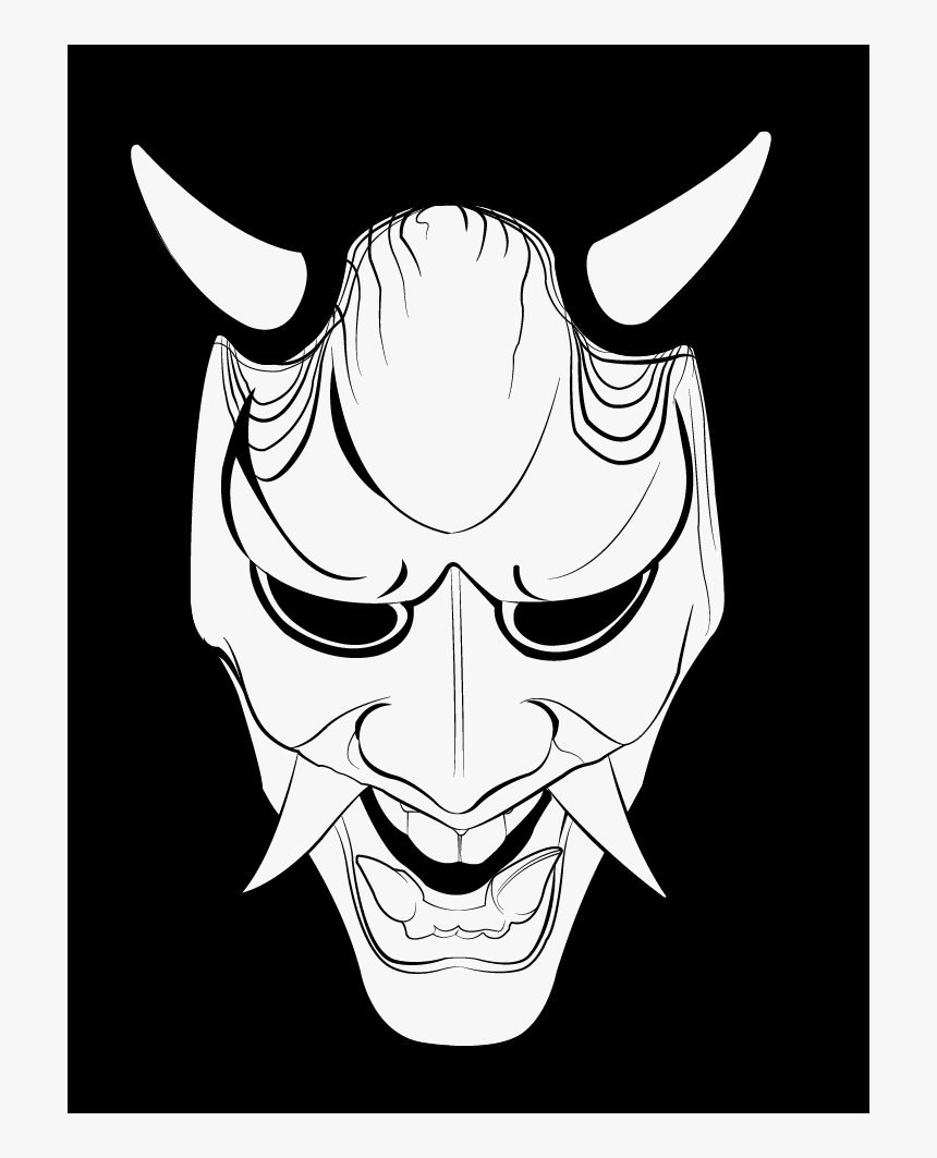 Drawing Of Oni Mask, HD Png Download, Free Download