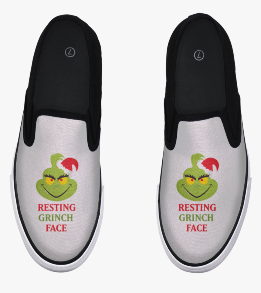 Resting Grinch Face Slip-on Shoe - Apple, HD Png Download, Free Download