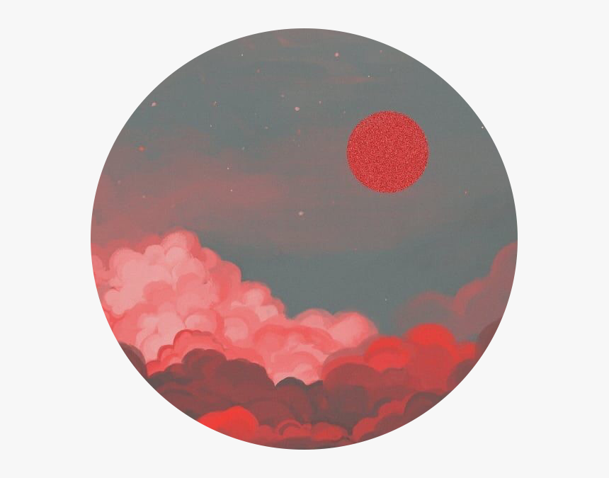 #sticker #red #moon #night #freetoedit #sky #clouds - Circle, HD Png Download, Free Download