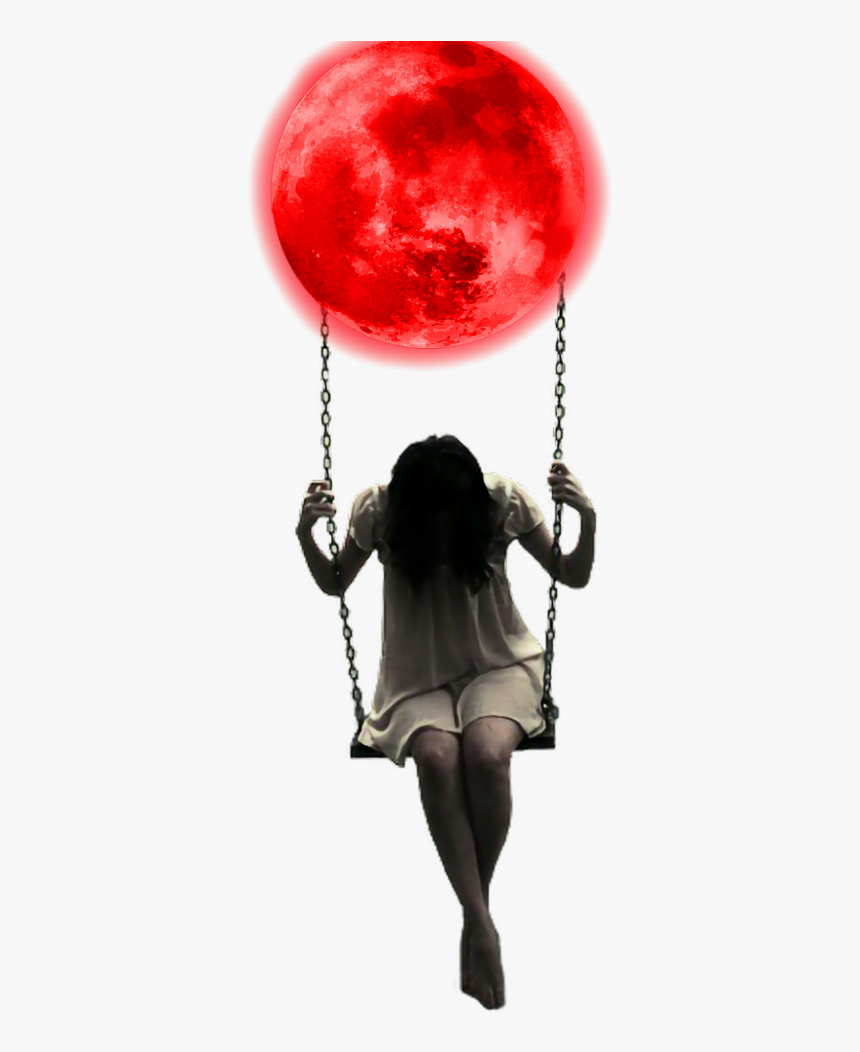 #cool #red #moon #girl #swinging #bloodmoon - Dream To Fly High, HD Png Download, Free Download
