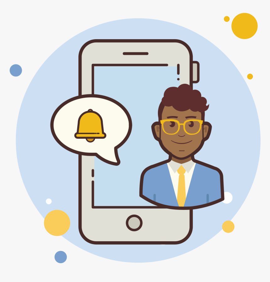 Man Phone Notification Bell Icon - Icon, HD Png Download, Free Download