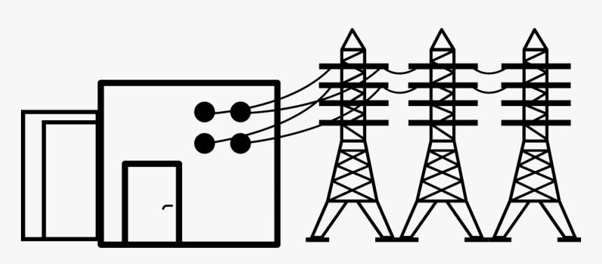 Power Housing With Power Lines - Electric Tower Vector, HD Png Download, Free Download