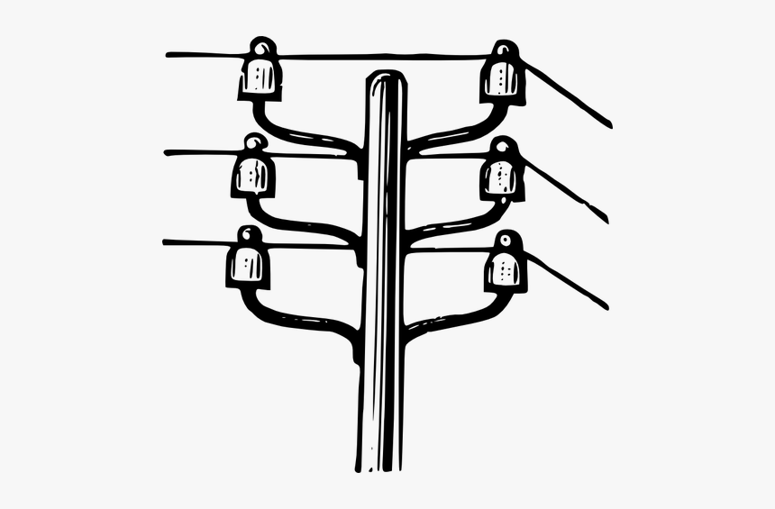 Power Pole With Power Lines Vector Graphics - Energia Electrica Dibujo Para Colorear, HD Png Download, Free Download